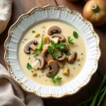 Молочный суп с шампиньонами