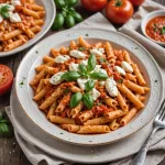 Пенне с соусом из помидор и моцареллы