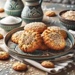 Соленое овсяное печенье с кунжутом