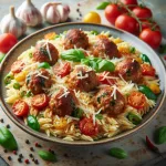 Орзо с фрикадельками