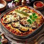 Запеканка с фаршем и баклажанами