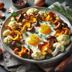 Яичница с лисичками и цветной капустой