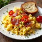 Яичница с беконом и болгарским перцем