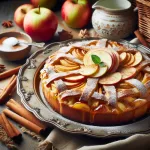 Яблочный пирог с корицей и глазурью