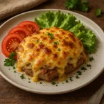 Мясо по-французски с шампиньонами