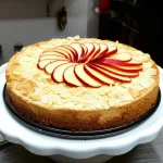 Миндальный чизкейк с яблоком