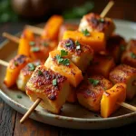 Шашлык из курицы и тыквы