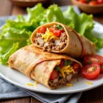 Бурито с индейкой, помидорами и сыром