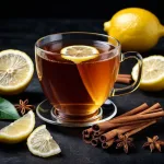 Чай с лимоном, имбирём и корицей