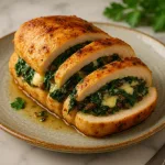 Куриное филе, фаршированное шпинатом и грибами