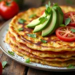 Картофельная лепешка с авокадо и помидорами