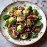 Тёплый салат с брюссельской капустой и беконом