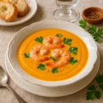 Тыквенный суп-пюре с креветками