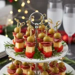 Канапе с колбасой и сыром
