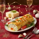Сырный рулет с крабовыми палочками