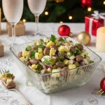 Салат с куриными сердечками