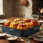 Фаршированные перцы курицей с сыром