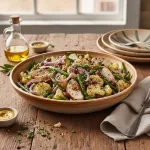 Тёплый салат с куриной грудкой, цветной капустой и фасолью