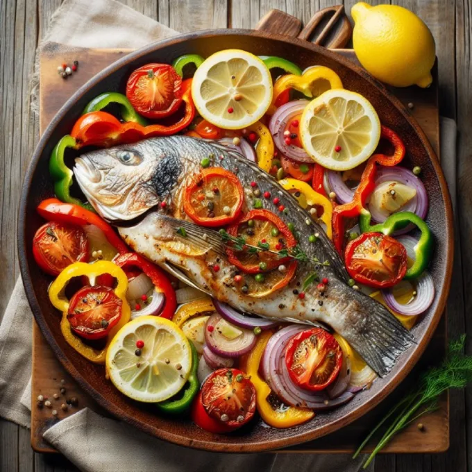 Запеченная тилапия под овощами🐟