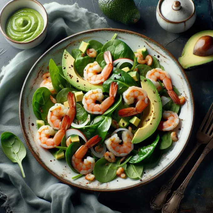 Салат с креветками🦐