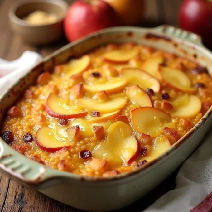 Кукурузная запеканка с фруктами