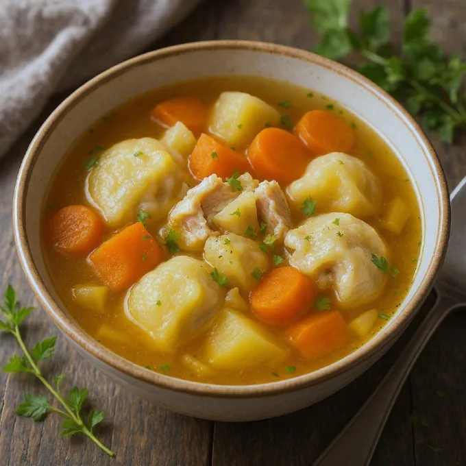 Куриный суп с клёцками