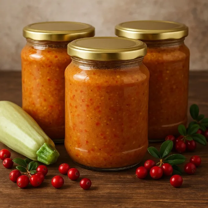 Варенье из кабачков с брусникой