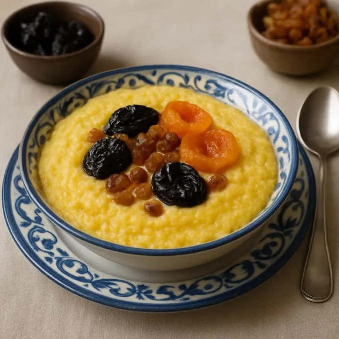Кукурузная каша с сухофруктами