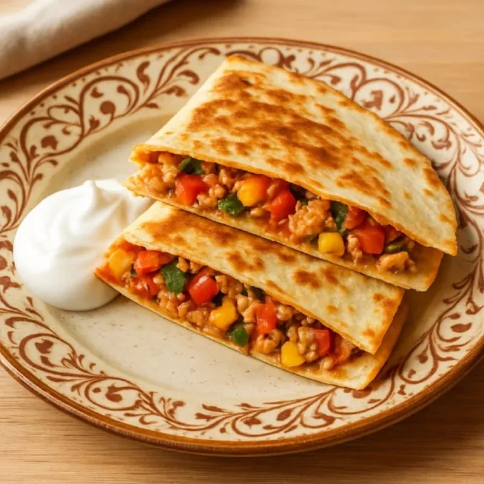 Кесадилья с куриным фаршем