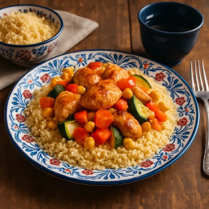 Кускус с курицей и овощами