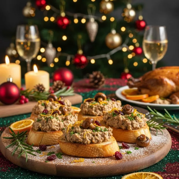 Куриный паштет с шампиньонами и цедрой апельсина