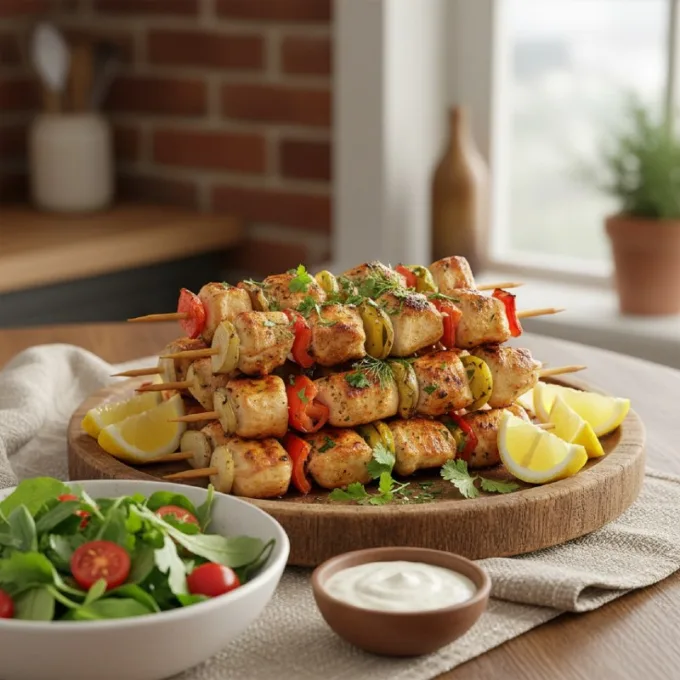 Куриные шашлычки на шпажках
