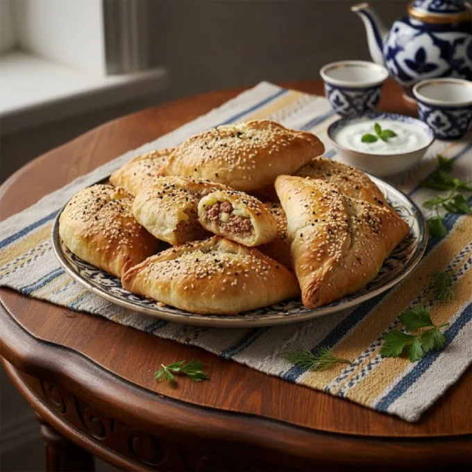 Самса с картошкой и мясом