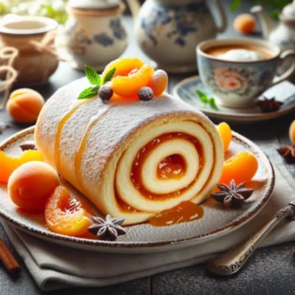 Рулет с абрикосовым джемом