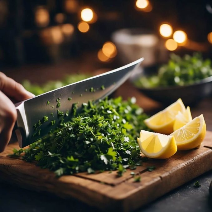 Нарежьте зелень