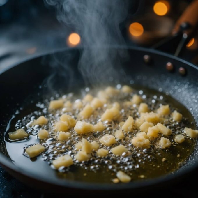 Обжарьте чеснок