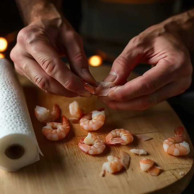 Подготовьте креветки