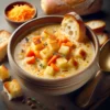 Сырный суп с гренками