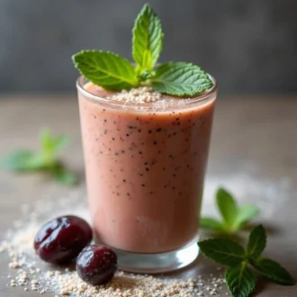 Смузи с черносливом, халвой и мятой