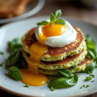 Кабачковые оладьи с яйцом пашот