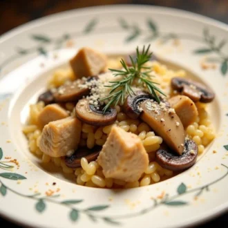 Ризотто с грибами и курицей