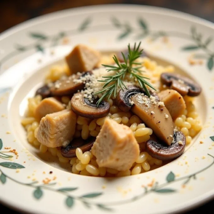Ризотто с грибами и курицей