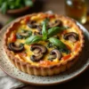 Киш с курицей и шампиньонами