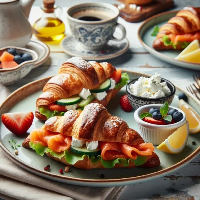 Круассаны с семгой