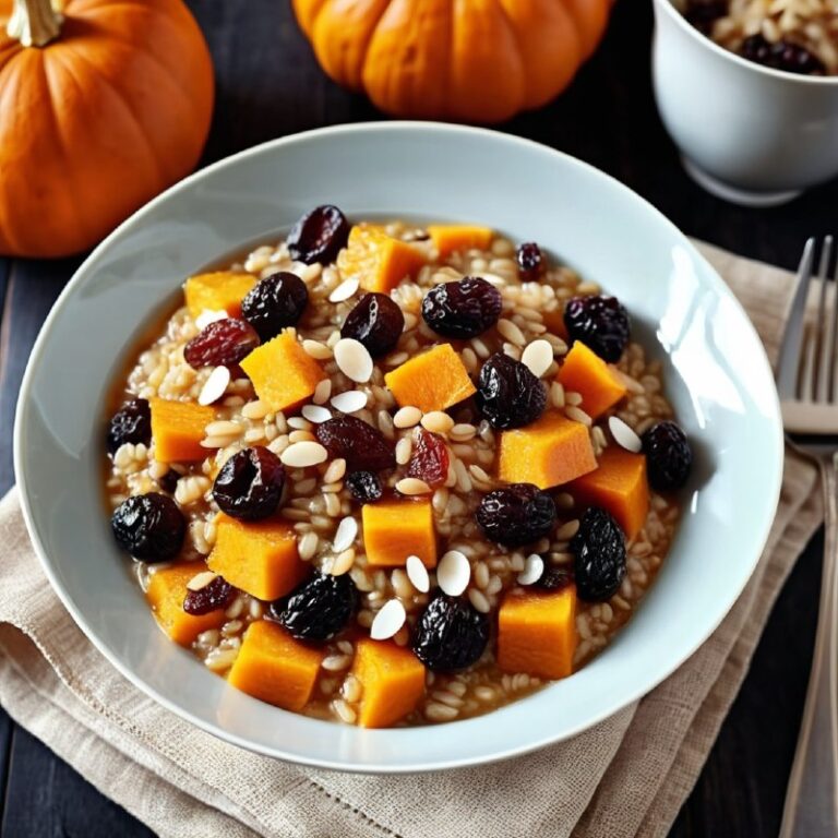 Перловая каша с тыквой и изюмом