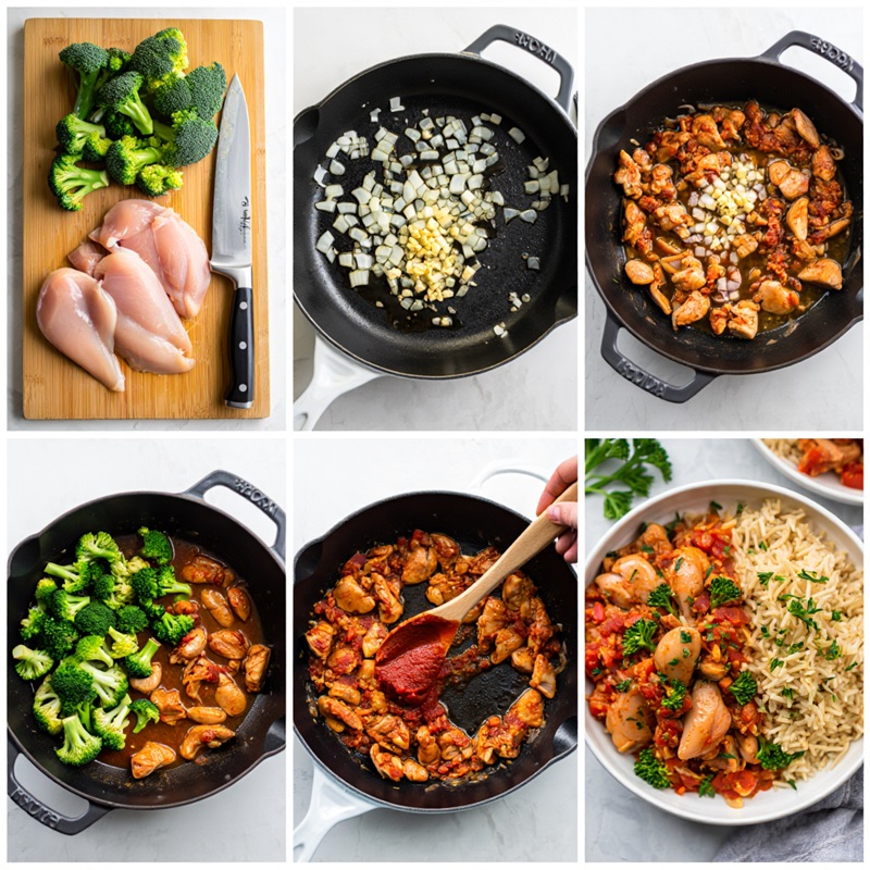 Жаркое с курицей и брокколи