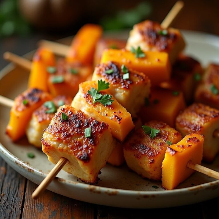 Шашлык из курицы и тыквы