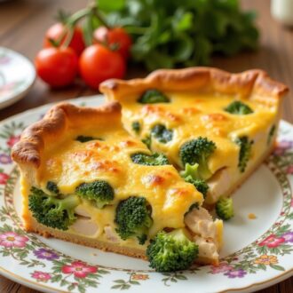 Киш с курицей и брокколи