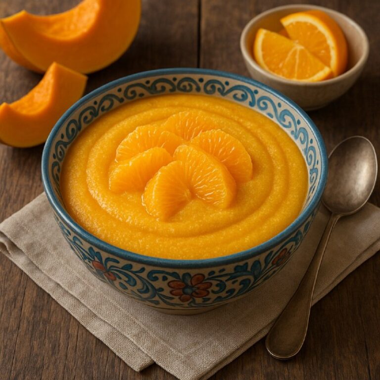 Тыквенная манная каша с апельсином