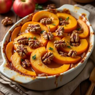 Запеченная тыква с яблоками